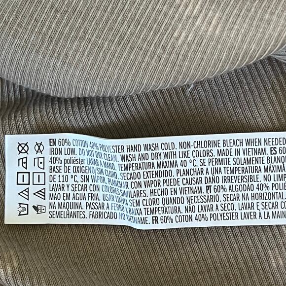 Forever 21 Taupe Floral Short Sleeve Ribbed Knit Cropped Tee Size Medium - Picture 5 of 7